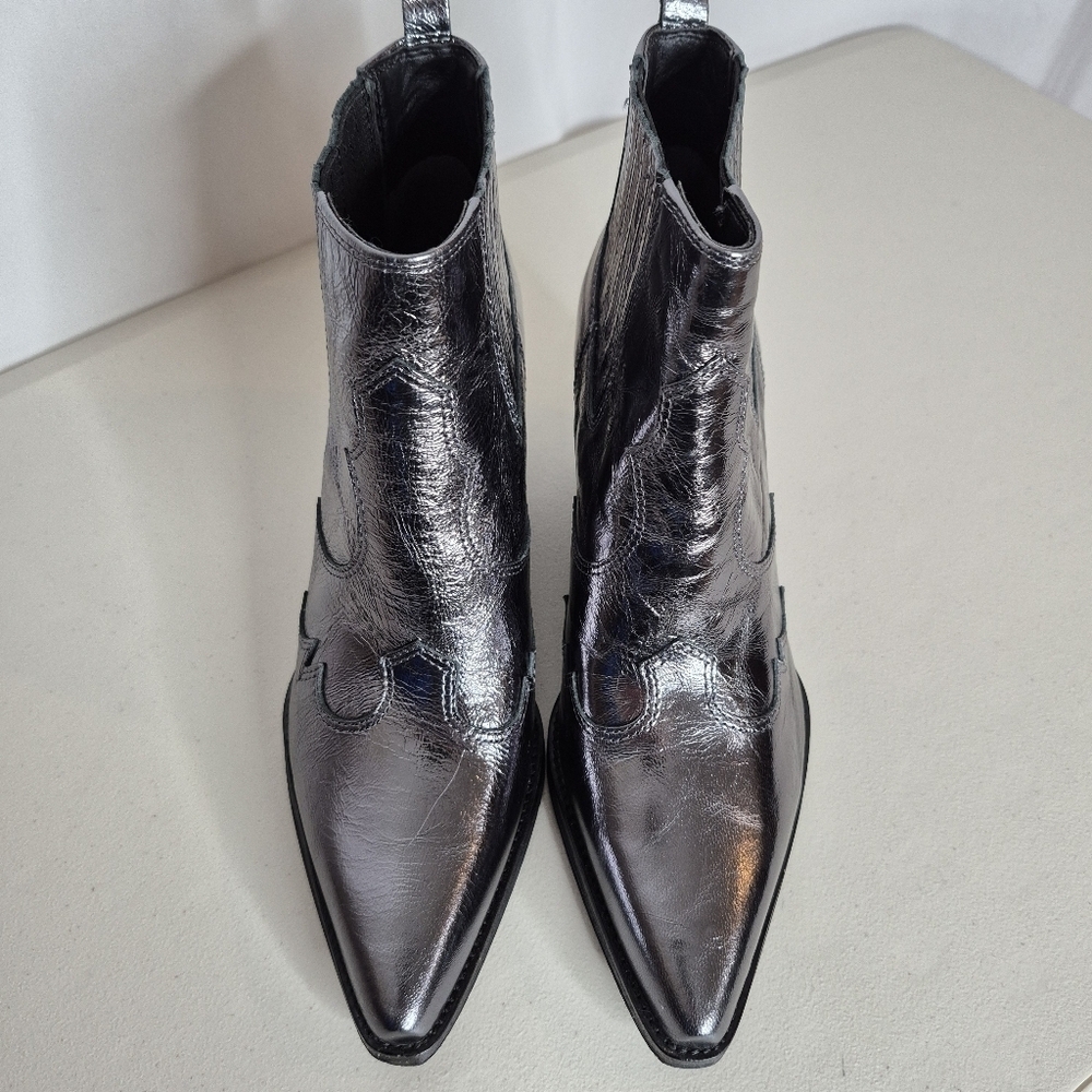 Sam Edelman Winona Metallic Silver Western Booties - Size 7 - NWOB - Picture 10 of 16